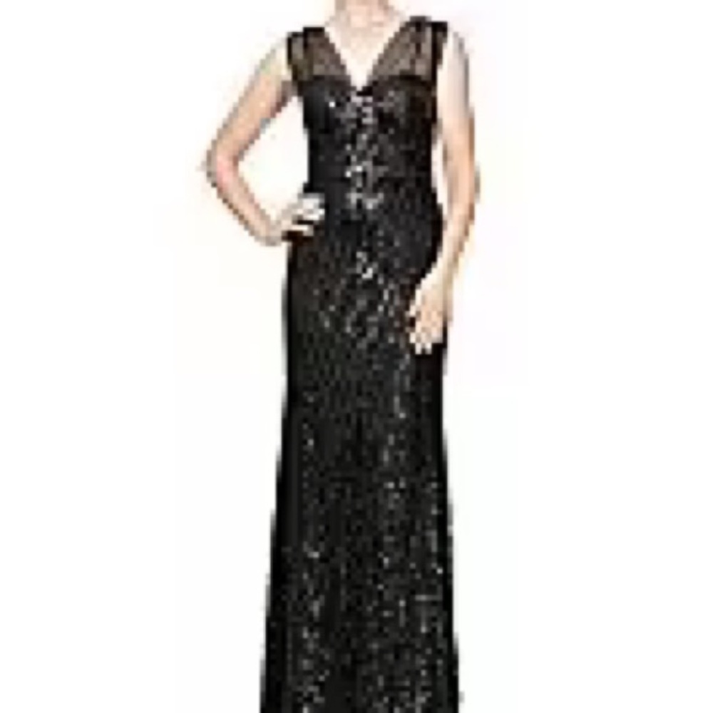 Alex Evenings Sparkling Black Maxi Dress